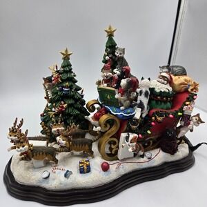 Vtg‎ Danbury Mint Comical Cats Christmas Sleigh Gary Patterson Rare Working HTF